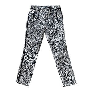 Zara Basic Womens Pants Black White Printed Trousers Straight Leg S